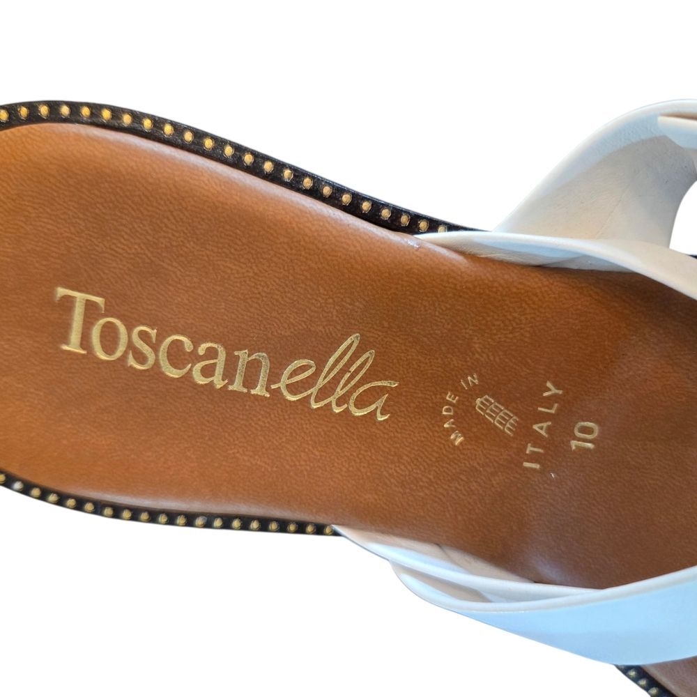 Toscanella Italian Made Flat Sandals White size 10 - Picture 6 of 16